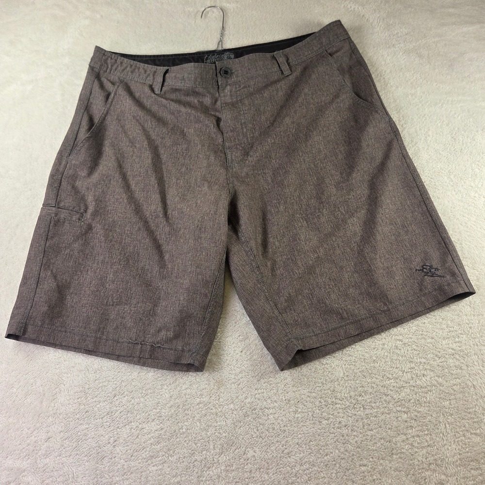 Da Hui Hybrid Collection Shorts Mens 38 Brown Heathered Stretch Board Shorts